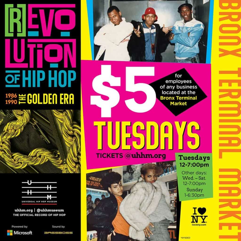 UHHM Revolution Discount Flyer - $5 Tuesdays for employees of any Bronx Terminal Market business